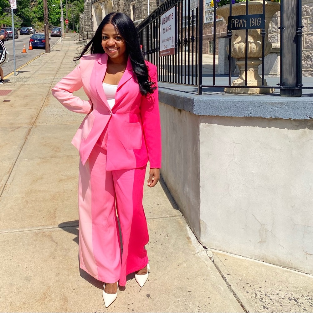Colorblock Pink NWT Blazer Pants Set